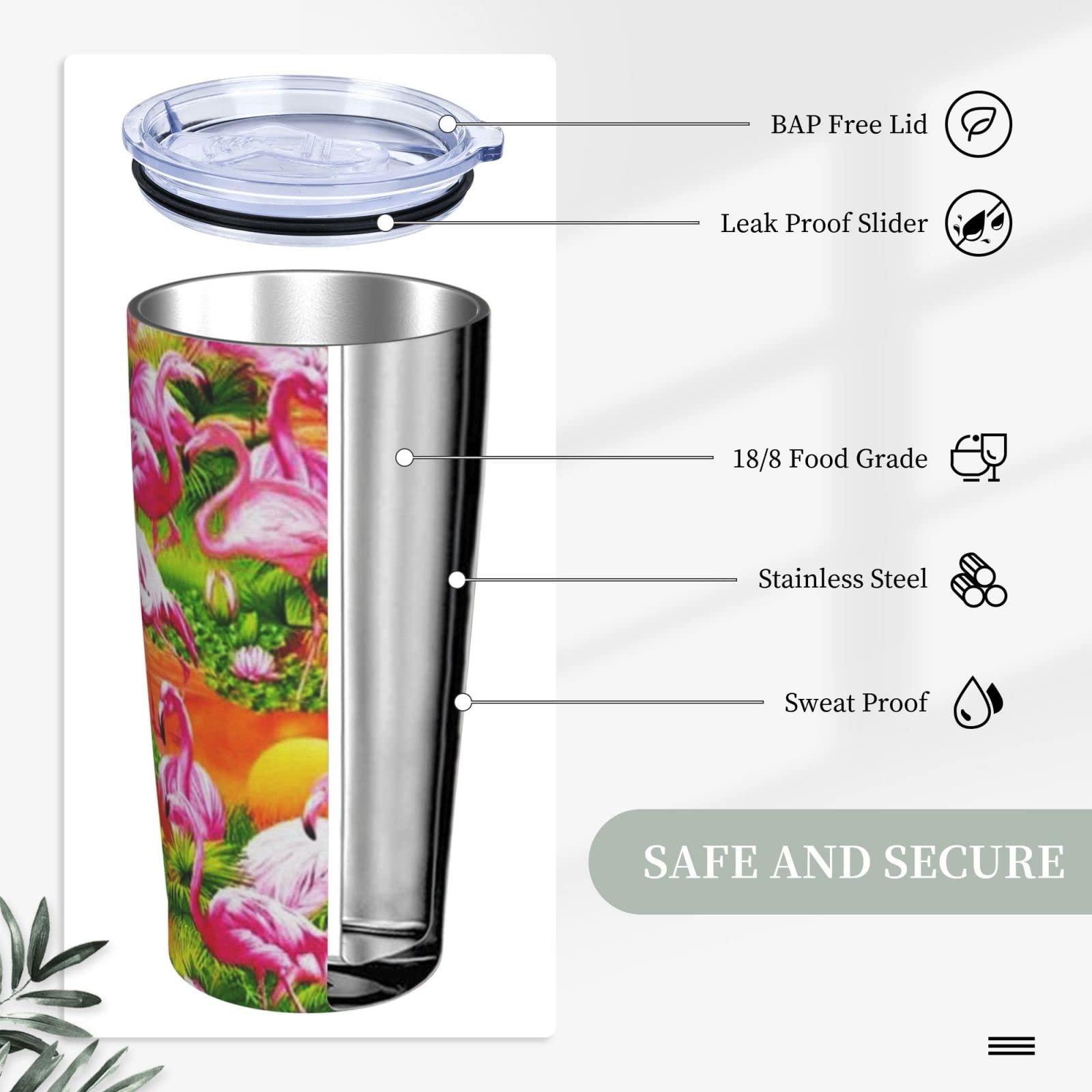 Amazon.co.jp: ピンクのフラミンゴ タンブラー 20オンス ステンレス